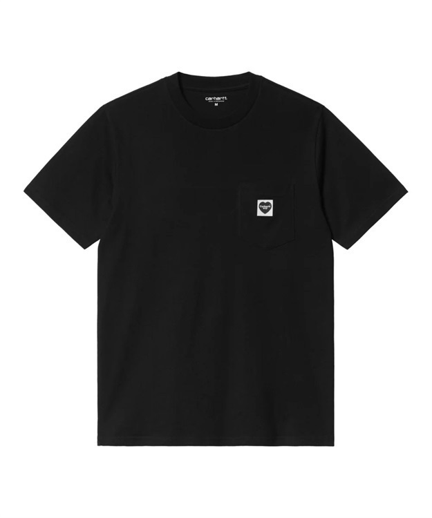 S/S POCKET HEART T-SHIRT(Black / Black-M)
