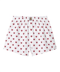 COTTON BOXER(Heart Print, White-M)