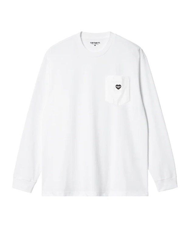 L/S POCKET HEART T-SHIRT(White / Black-M)