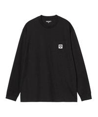 L/S POCKET HEART T-SHIRT(Black / Black-M)