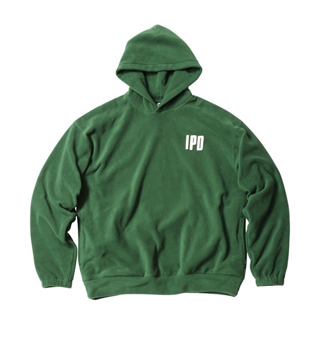 STEPS FLEECE HOODIE(GREEN-L)