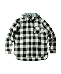 ROSE PANTHER HOODIE FLANNEL(BLACK×WHITE-M)