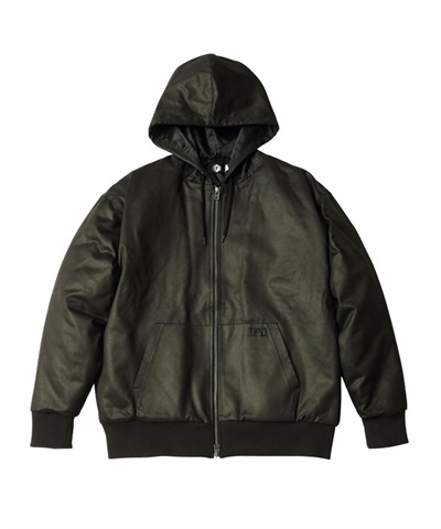 NR FAUX LEATHER ZIP HOODIE