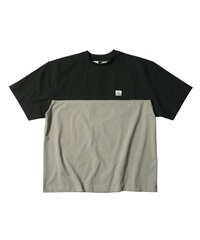 BICOLOR RASH S/S TEE(BLACKxCHARCOAL-M)