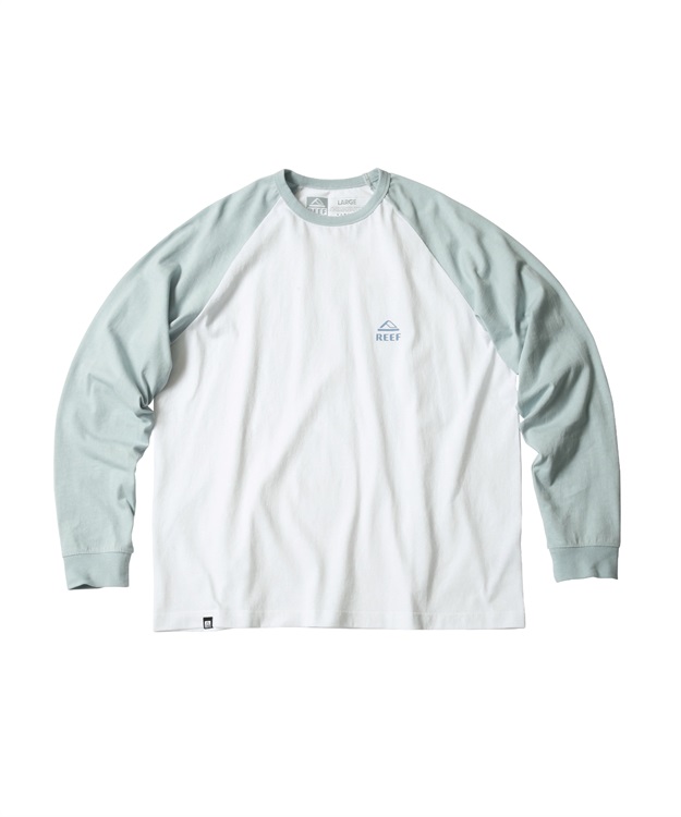 SANDAL LOGO RAGLAN L/S TEE(WHITEｘBLUE-M)