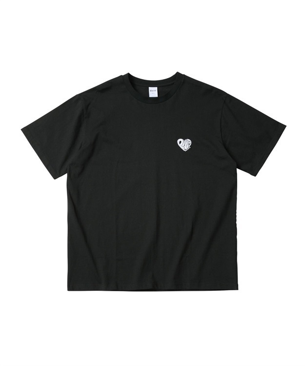 RV HEART T-SHIRT(BLACKxWHITE-M)
