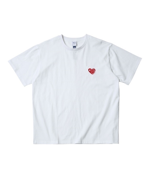 RV HEART T-SHIRT(WHITExRED-M)