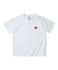 RV HEART T-SHIRT(WHITExRED-M)