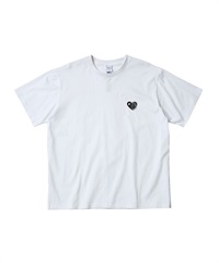 RV HEART T-SHIRT(WHITExBLACK-M)