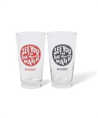 SEE YOU IN THE WATER XV 16oz BEER GLASS(Red/Black-ONE SIZE)