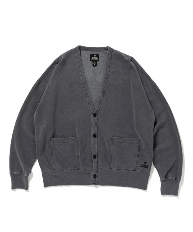 LIGHT PIGMENT SWEAT CARDIGON(BLACK-L)