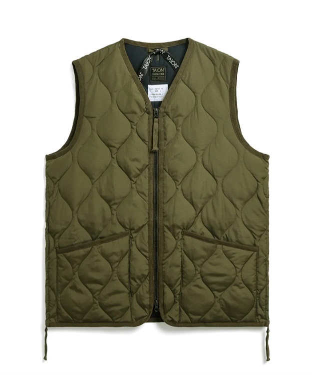 MILITARY W-ZIP V NECK DOWN VEST