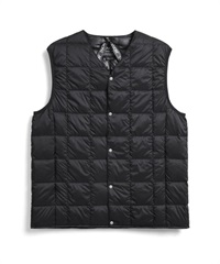 V NECK BUTTON DOWN VEST(BLACK-M)