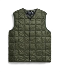 V NECK BUTTON DOWN VEST(D.OLIVE-M)