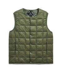 CREW NECK BUTTON DOWN VEST(D.OLIVE-M)