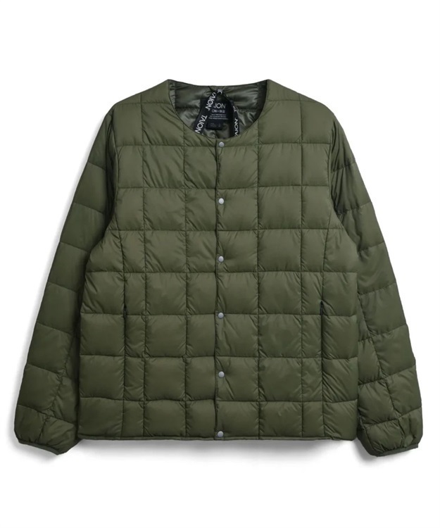 CREW NECK BUTTON DOWN JKT(D.OLIVE-M)