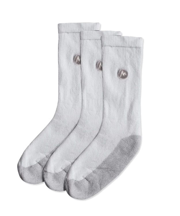 MMW 3PACK SOCK-Crew-(WHITE-ONE SIZE)