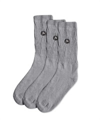 MMW 3PACK SOCK-Crew-(GRAY-ONE SIZE)