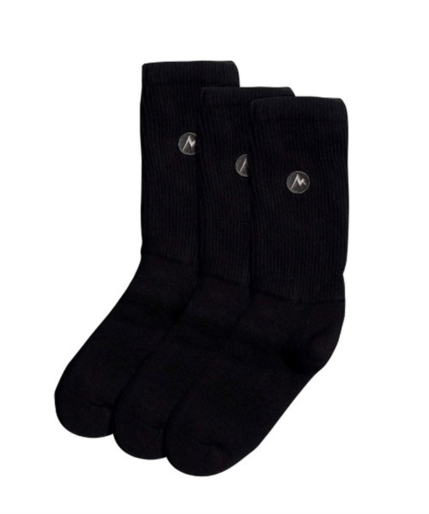 MMW 3PACK SOCK-Crew-(BLACK-ONE SIZE)